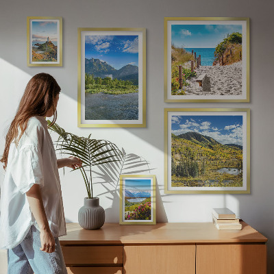 Set of 5 wall art pieces Landscapes of mountains and beaches