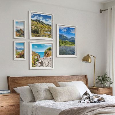 Set of 5 wall art pieces Landscapes of mountains and beaches