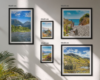 Set of 5 wall art pieces Landscapes of mountains and beaches