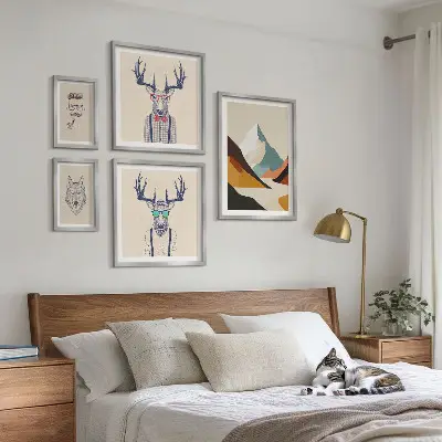 Framed animal portrait set stylish framed photo collection