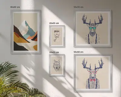 Framed animal portrait set stylish framed photo collection