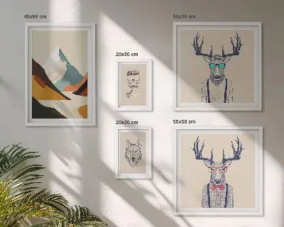 Framed animal portrait set stylish framed photo collection