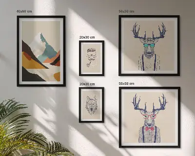 Framed animal portrait set stylish framed photo collection