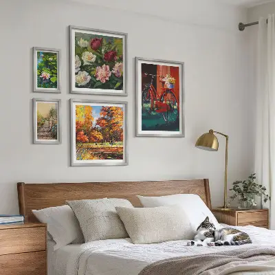 5-Piece Wall Art Set flower bikes design