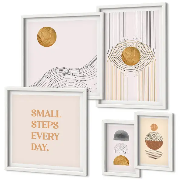 Abstract geometric framed photo set abstract geometric prints