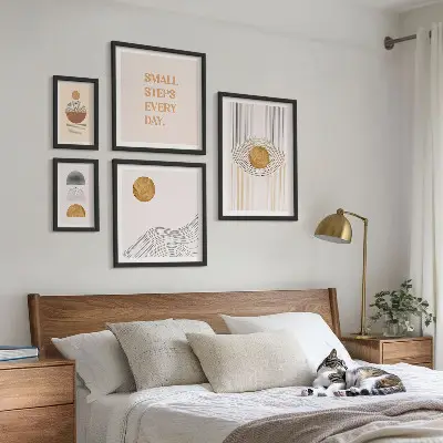 Abstract geometric framed photo set abstract geometric prints