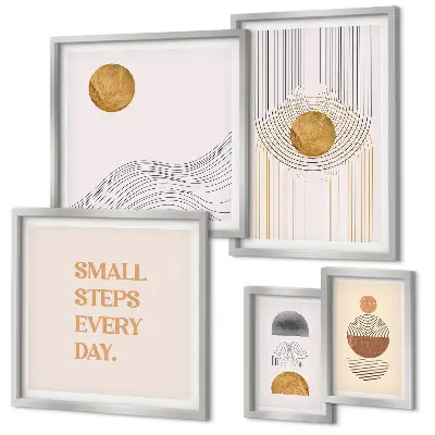 Abstract geometric framed photo set abstract geometric prints
