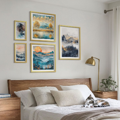 Framed photo set Mountain landscapes and portraits