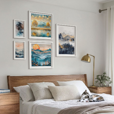 Framed photo set Mountain landscapes and portraits