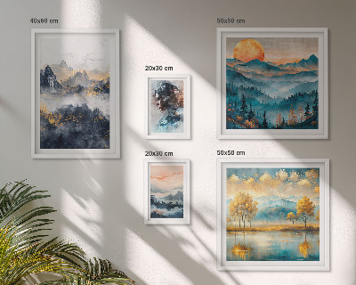 Framed photo set Mountain landscapes and portraits