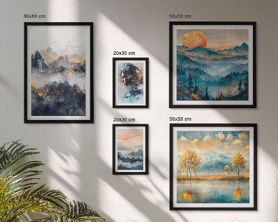 Framed photo set Mountain landscapes and portraits