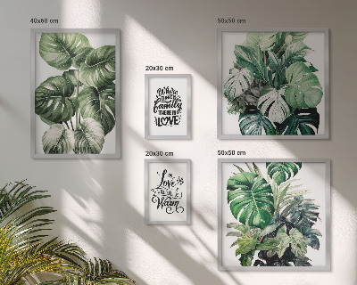 Gallery wall Plant motifs boho quotes