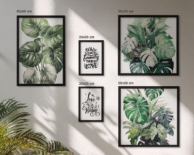 Gallery wall Plant motifs boho quotes