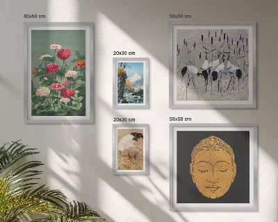 Framed photo set Asian landscapes flowers