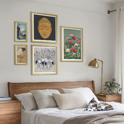 Framed photo set Asian landscapes flowers
