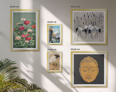 Framed photo set Asian landscapes flowers