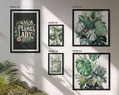 Gallery wall Plant boho accents of green