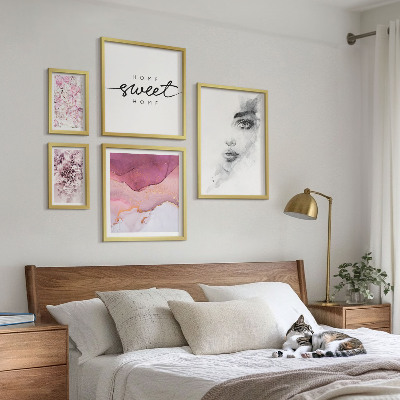 Framed photo set Women's portraits, flowers, pastel