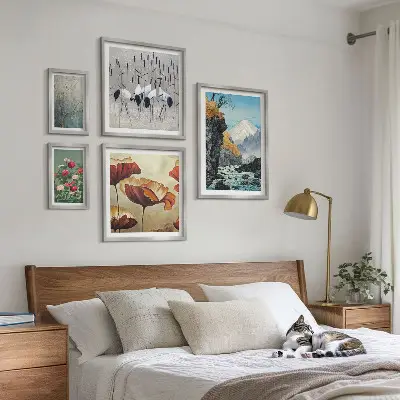 5-Piece Wall Art Set landscapes featuring flowers and mountains