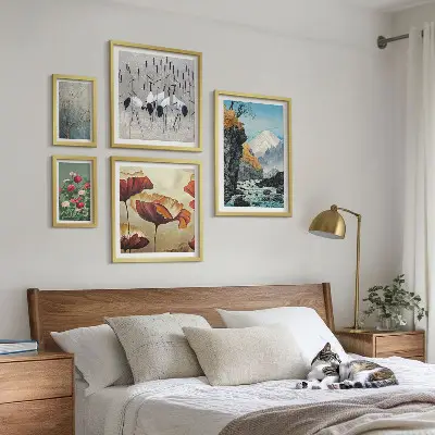 5-Piece Wall Art Set landscapes featuring flowers and mountains