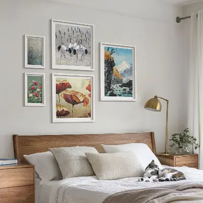 5-Piece Wall Art Set landscapes featuring flowers and mountains