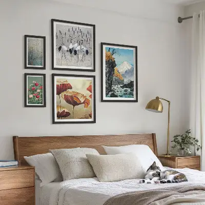 5-Piece Wall Art Set landscapes featuring flowers and mountains