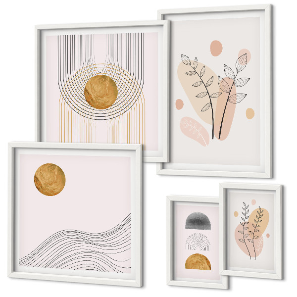 Framed photo set Stylish minimalist plants