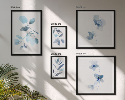 Framed photo set Blue plant accents