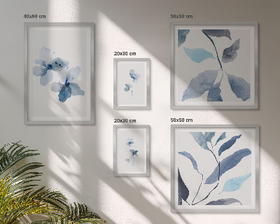 Set of 5 wall art pieces Stylish watercolor flowers