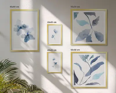 Watercolor flowers wall art set of 5 pieces