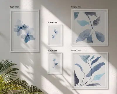 Watercolor flowers wall art set of 5 pieces