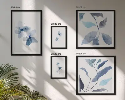Watercolor flowers wall art set of 5 pieces