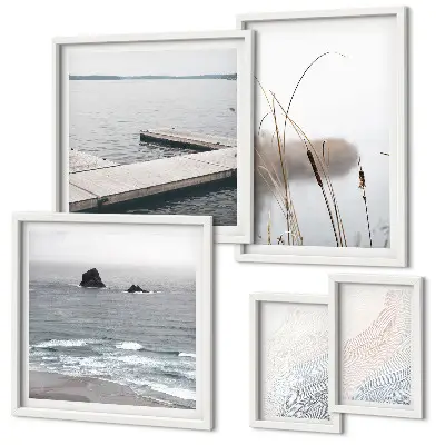 Minimalist seascapes wall art set of 5 pieces