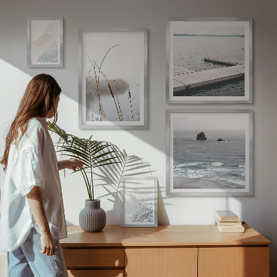 Set of 5 wall art pieces Minimalist seascapes