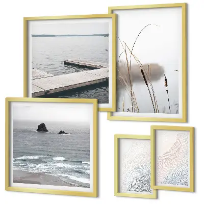 Minimalist seascapes wall art set of 5 pieces