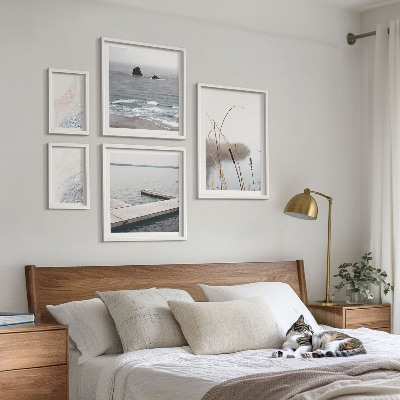 Set of 5 wall art pieces Minimalist seascapes