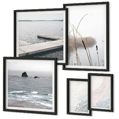 Minimalist seascapes wall art set of 5 pieces