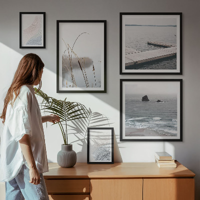 Set of 5 wall art pieces Minimalist seascapes