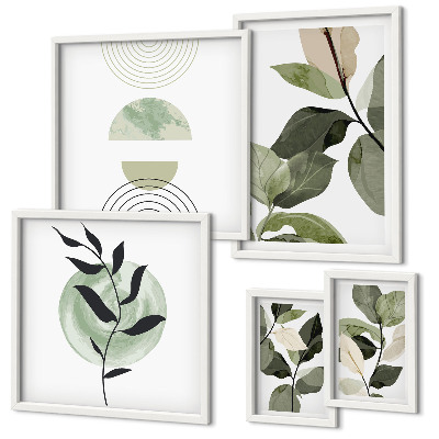 Framed photo set Scandinavian plant motifs