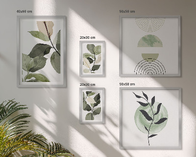 Framed photo set Scandinavian plant motifs