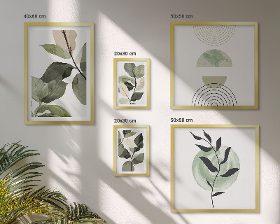 Framed photo set Scandinavian plant motifs