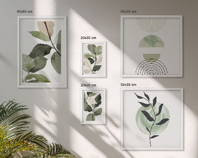 Framed photo set Scandinavian plant motifs