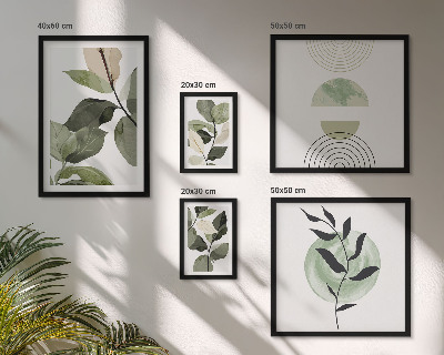 Framed photo set Scandinavian plant motifs