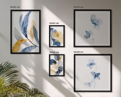 Set of 5 wall art pieces Plant motifs in pastel interiors