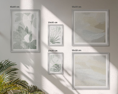 Gallery wall Gray and white plant motifs