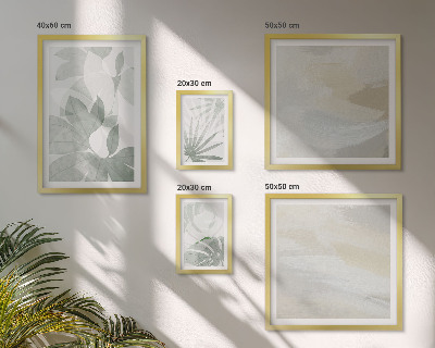 Gallery wall Gray and white plant motifs