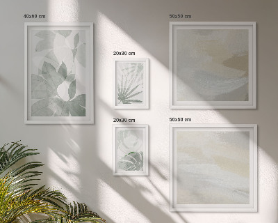 Gallery wall Gray and white plant motifs