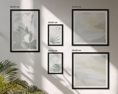 Gallery wall Gray and white plant motifs