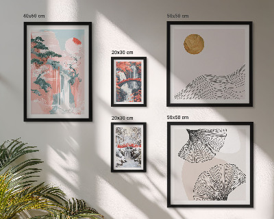 Framed photo set Waterfall landscapes Japan