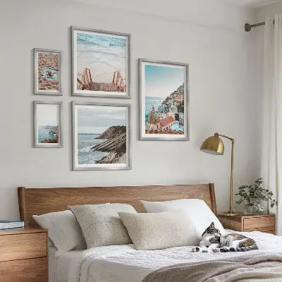 5-Piece Italian Towns and Beaches Wall Art Set scenic coastal relaxation theme